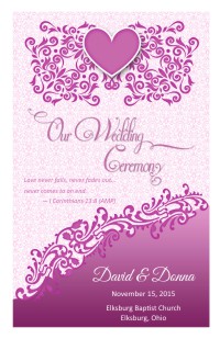Wedding Program Cover Template 12B - Version 3